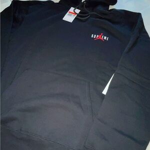 Supreme Black Hoodie with Small Red Chest Logo